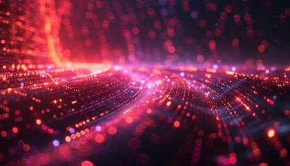 Fototapeta premium A bright red and blue background with a lot of small dots by AI generated image