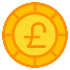 pound sterling, coin, currency, money, cash Icon