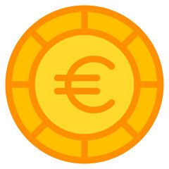 Obraz premium Euro, coin, currency, money, cash Icon