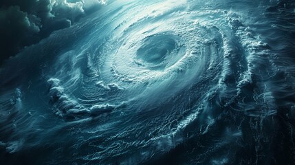 Climate Change: A 3D vector illustration of a hurricane forming over warm ocean waters