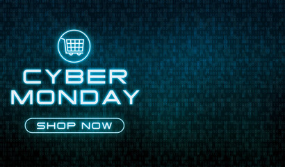 Cyber Monday sales banner illustration