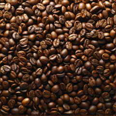 Obraz premium Top view of coffee beans background, for shop design or menu in cafe 