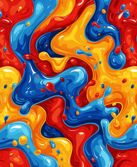 Coloured backgrounds in liquid smoke structure and colours yellow, blue and red. AI generative.
