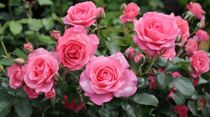 Immature pink roses