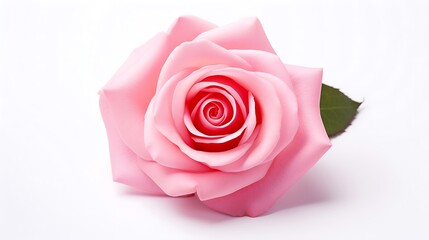 Pink beautiful rose isolated on white background