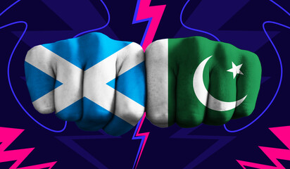 Scotland VS Pakistan T20 Cricket World Cup 2024 concept match template banner vector illustration...