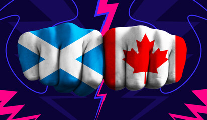 Scotland VS Canada T20 Cricket World Cup 2024 concept match template banner vector illustration...
