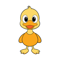 Cute duck cartoon vector illustration