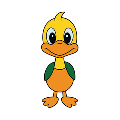 Cute duck cartoon vector illustration