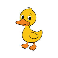Cute duck cartoon vector illustration