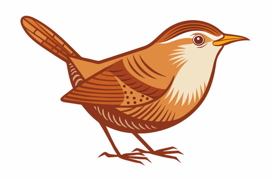 recommend clip art: A beautiful wren bird silhouette black vector artwork illustration