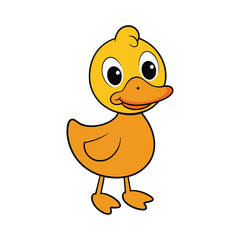 Cute duck cartoon vector illustration