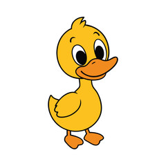 Cute duck cartoon vector illustration