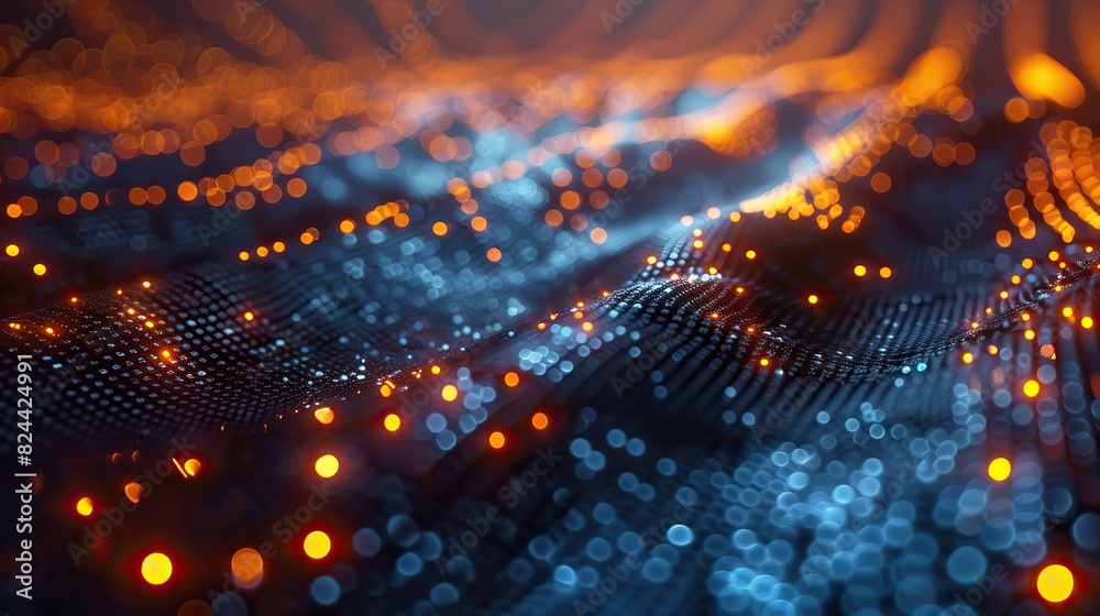 Poster global network of blockchain nodes. stock image