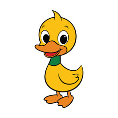 Cute duck cartoon vector illustration