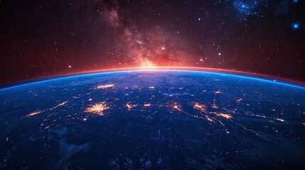 Fototapeta premium Secure digital connections enveloping the planet. stock image