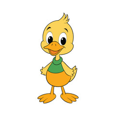 Cute duck cartoon vector illustration