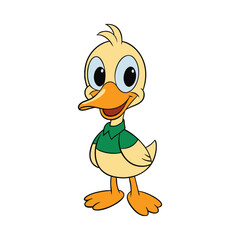 Cute duck cartoon vector illustration
