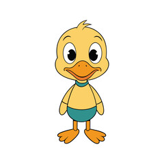 Cute duck cartoon vector illustration
