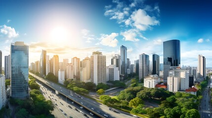 Sao Paulo cityscape panoramic view