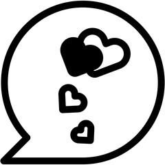 chat, speech bubble, chat bubble, heart, conversation Icon