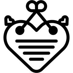 Hanging, heart letter, frame, heart, self love Icon