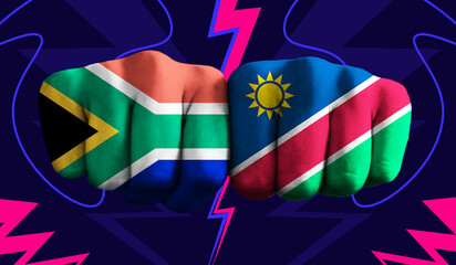 South Africa VS  Namibia T20 Cricket World Cup 2024 concept match template banner vector...