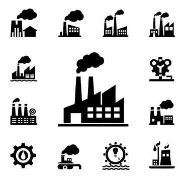 silhouette logo icon factory vector SVG