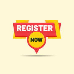 red yellow register now banner vector