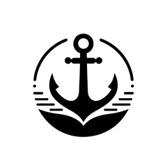 silhouette logo icon anchor vector SVG