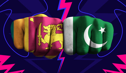 Sri Lanka VS Pakistan T20 Cricket World Cup 2024 concept match template banner vector illustration...