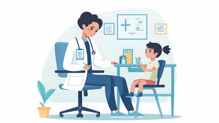Pediatric Care A Compassionate Moment vector illustration design