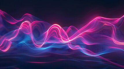 Abstract glowing lines weave through a dark background,