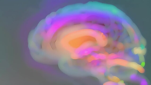 The detailed rendering of a patients brain showing the precise location of the deep brain stimulation electrode and targeted area for treatment..
