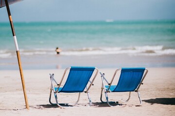 beach chairs on the beach