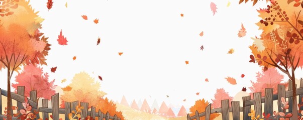 秋の風景イラスト