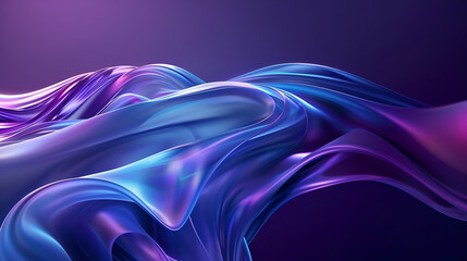 Obraz premium Hologram Gradient Geometric Wave Shape ,Abstract background ,White grey flow waves on colorful background ,Abstract digital art background wallpaper