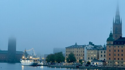 Panoramic view of Stockholm at dawn
