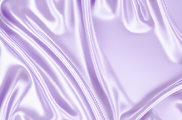 Close-up texture of light purple silk. Light purple fabric smooth texture surface background. Smooth elegant violet silk in Sepia toned. Texture, background, pattern, template.