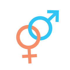 Sex, relationships and genders icon: interconnected male and female symbol
