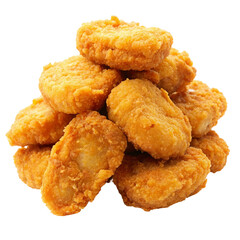 Fried chicken nuggets on transparent background
