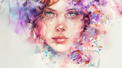 With their ethereal beauty and dreamlike quality, watercolor woman portraits invite viewers to lose themselves in a world of fantasy and imagination, where anything is possible and beauty knows
