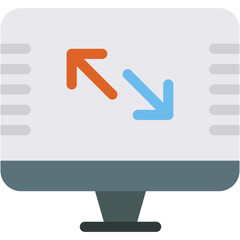 Vector Icon screen, ratio, inches, width, arrows