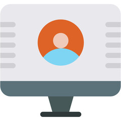 Vector Icon person, personal profile, computer, account