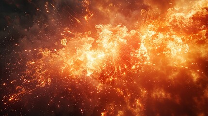 Naklejka premium Massive Fiery Explosion Erupting with Intense Smoke and Brilliant Flames