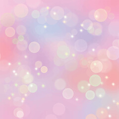 Abstract dreamy pink rainbow stars sparkling background