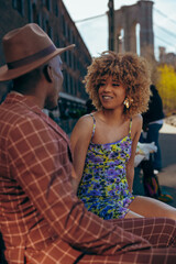 Beautiful girl looking at her boyfriend