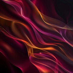 Obraz premium Abstract Elegant Waves of Color: Vibrant Red and Yellow Flow on Dark Background