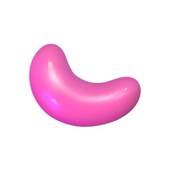 3d abstract y2k shape isolated. Plastic color playful element for kid design. 3d y2k doodle memphis shape. Vector cartoon illustration