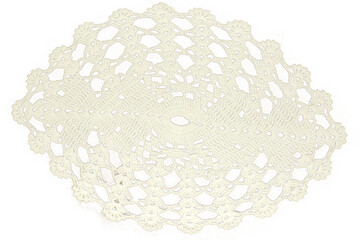 white lace doily isolated, png file